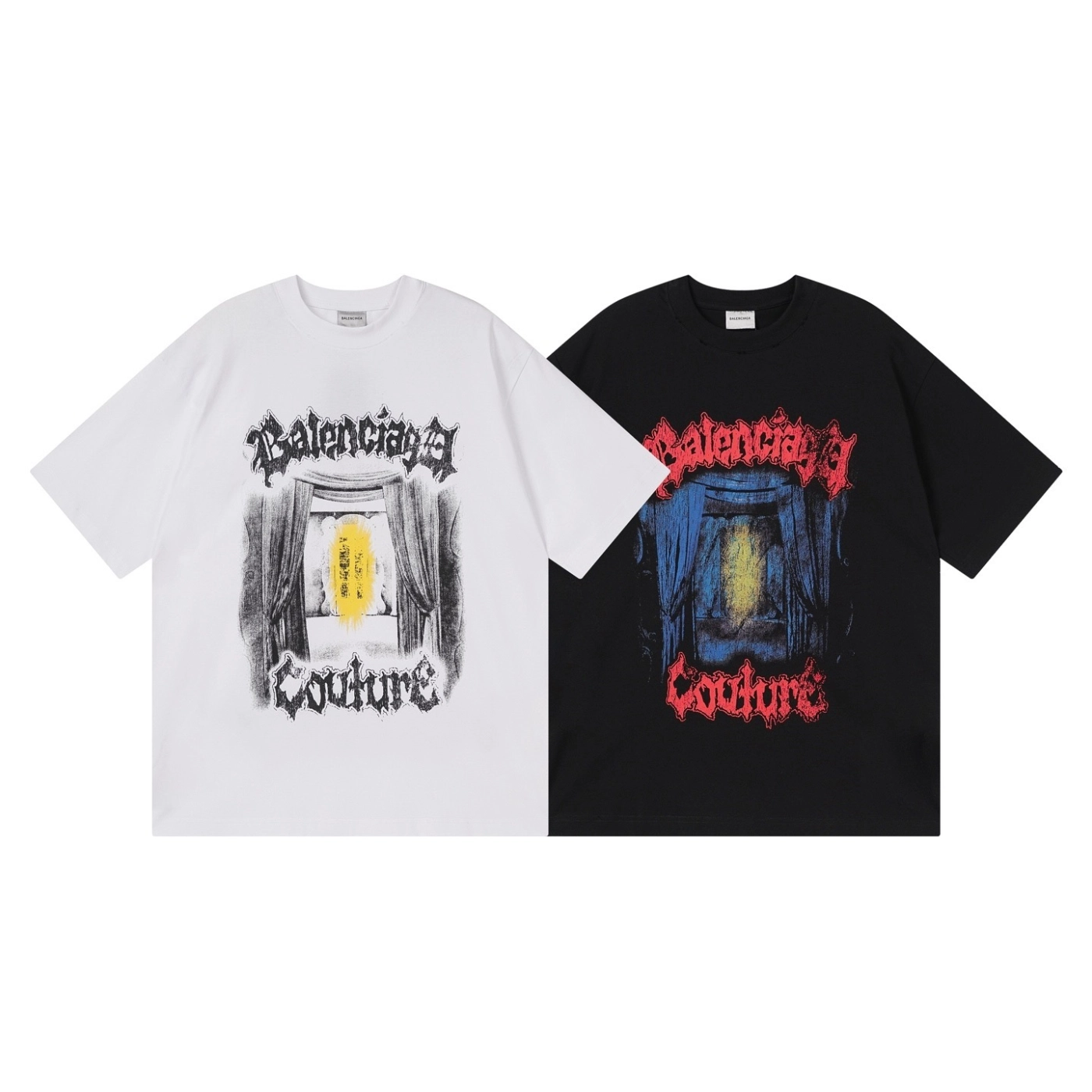 Balenciaga Salon De Couture Artwork Print T-shirt Black/White