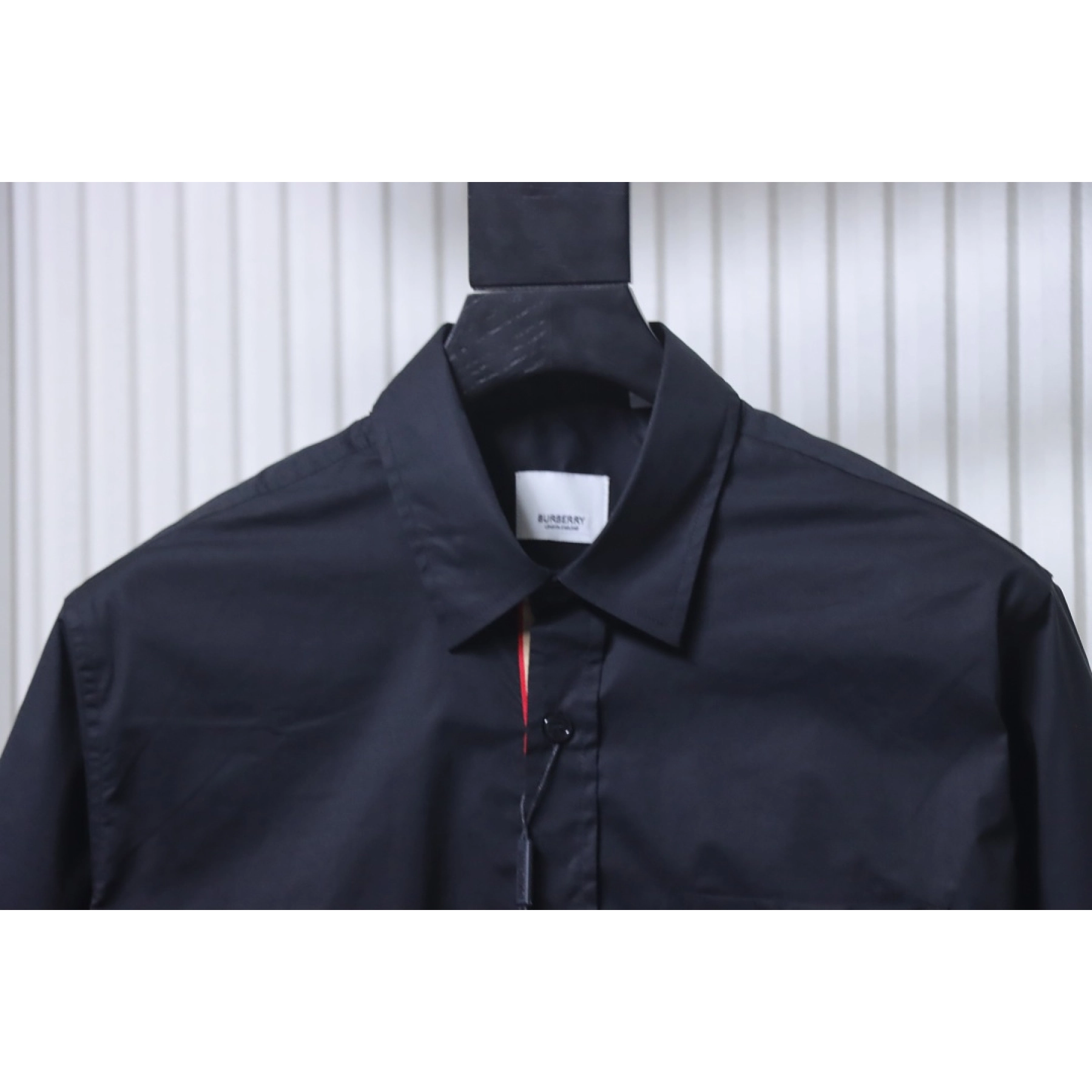 Burberry TB Logo Embroidered Cotton Shirt Black