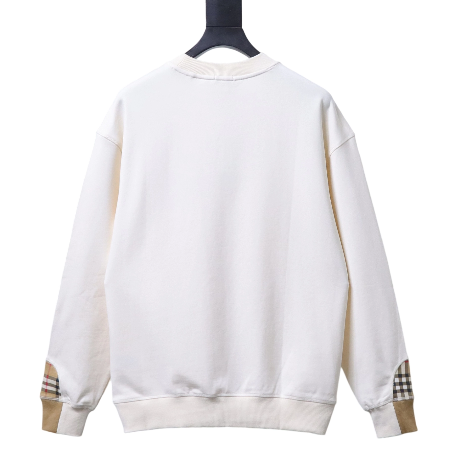 Burberry Check-Pocket Crewneck Sweatshirt White