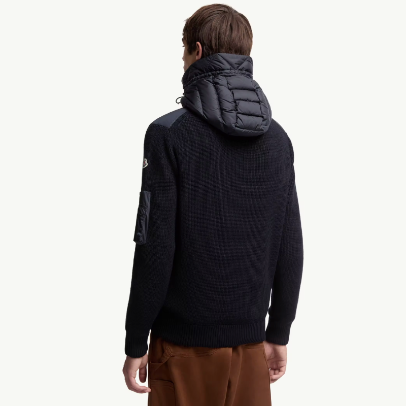 Moncler Black Padded Zip-Up Down Jacket