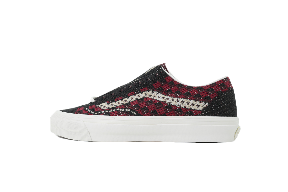 Vans Premium Old Skool Knit Pack Geo Check Bordeaux Red VN000EFKBRD