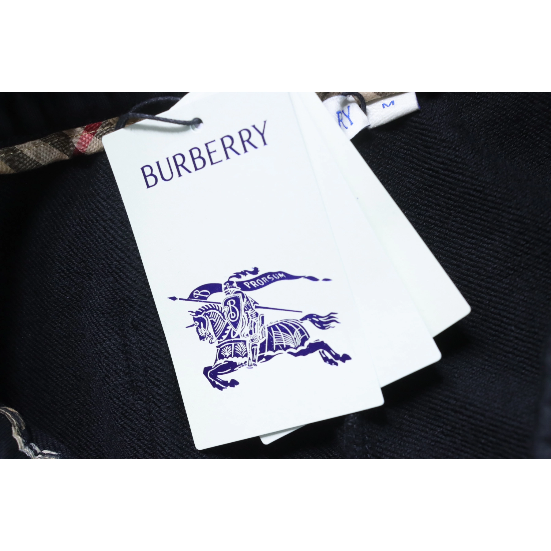 Burberry Side-Lettering Check Trousers Black