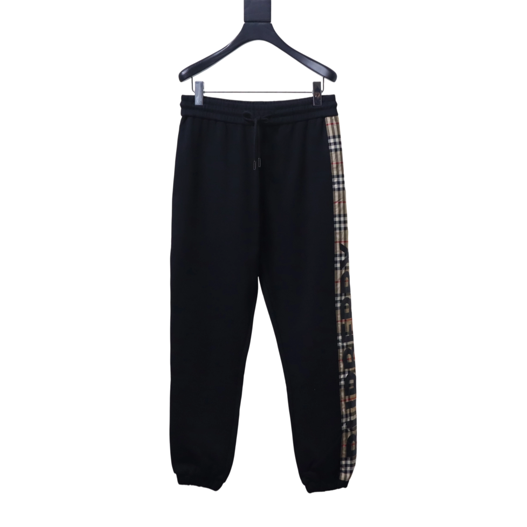 Burberry Side-Lettering Check Trousers Black