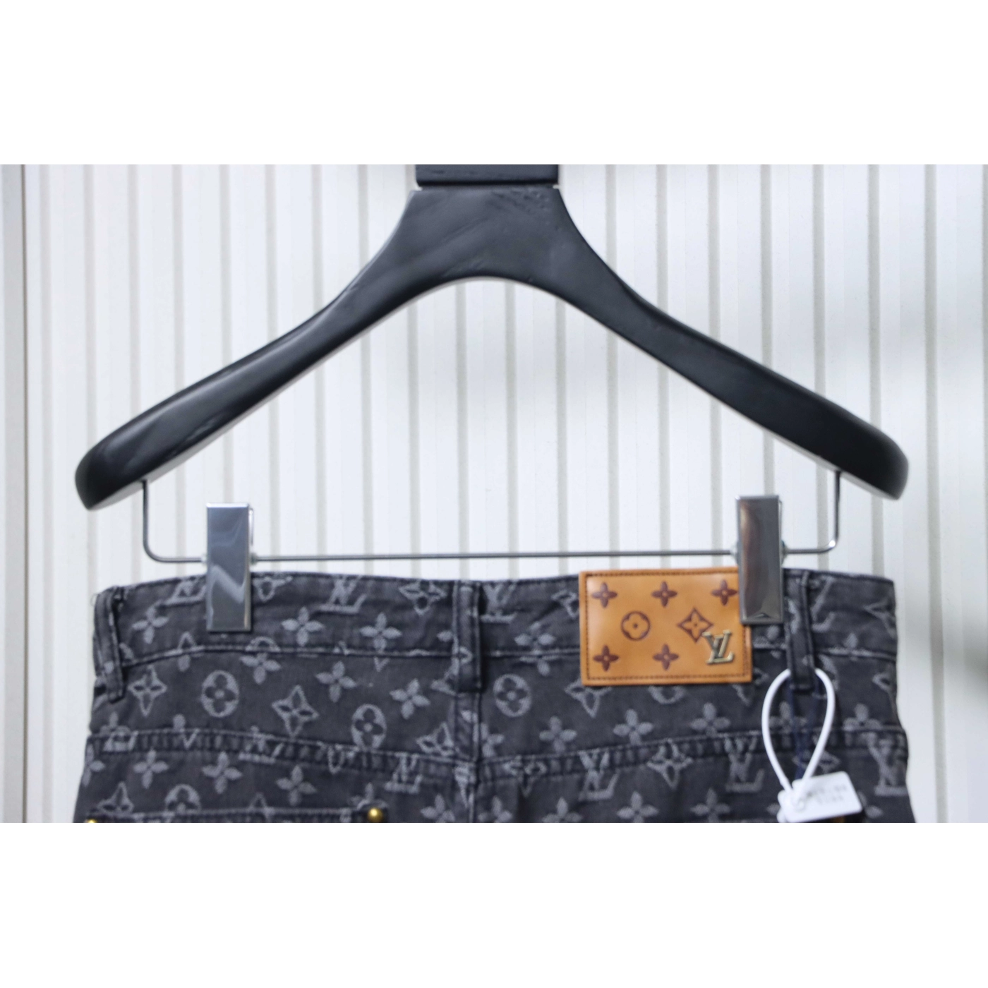 Louis Vuitton All-over Print Distressed Jeans Black