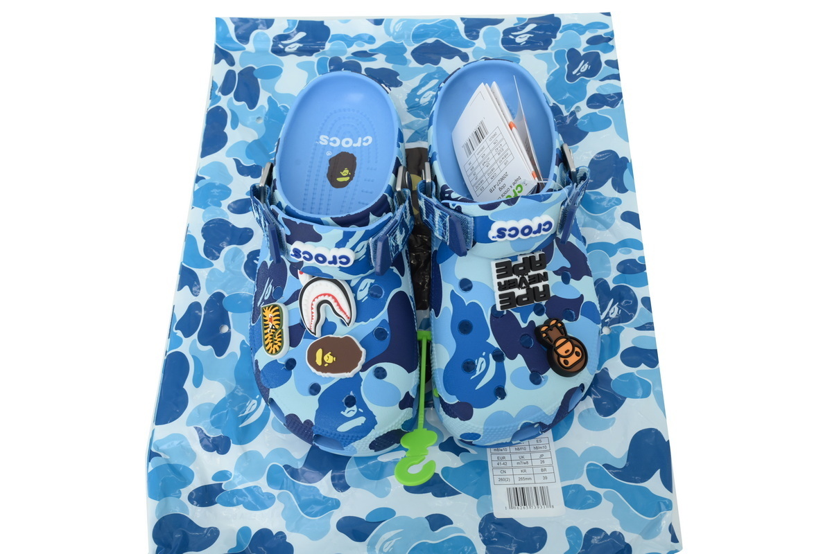 A Bathing Ape BAPE x Crocs Classic Clog ABC Camo Blue