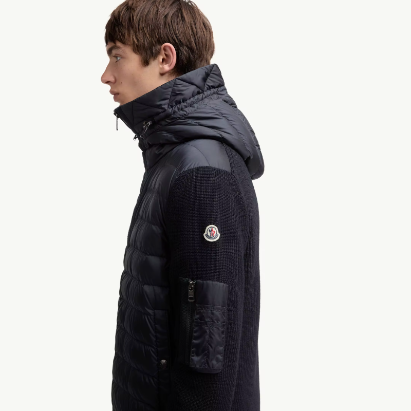 Moncler Black Padded Zip-Up Down Jacket