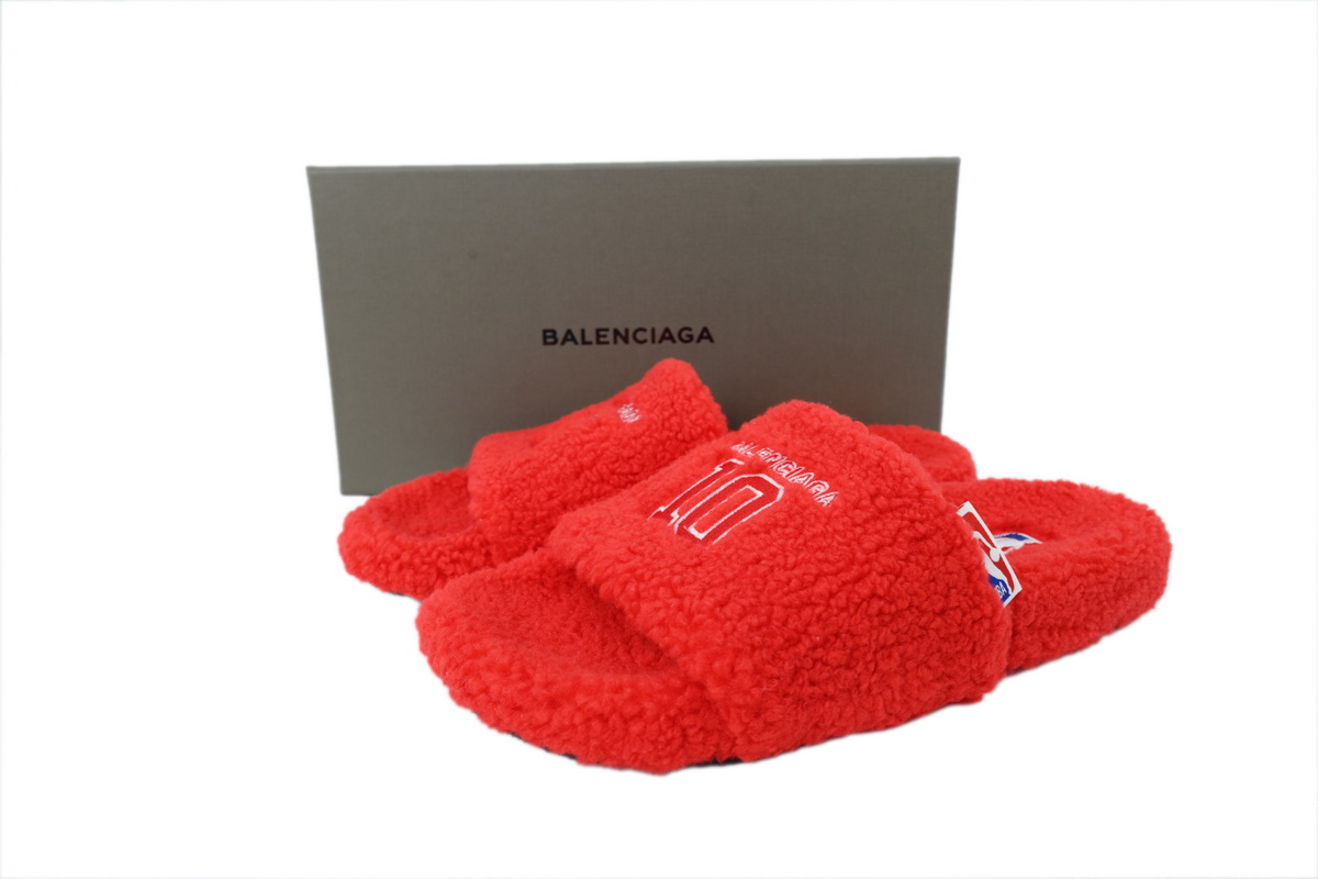 NBA x Balenciaga Furry Slides Red