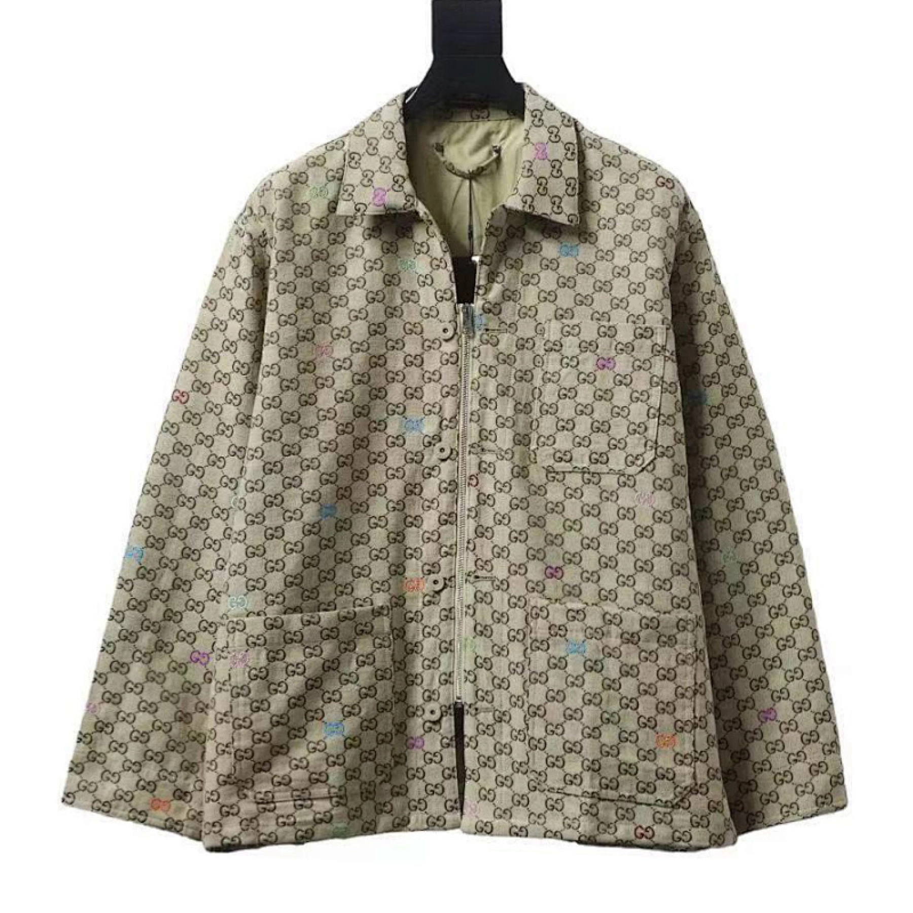 Gucci Rainbow Gingham Zip-Up Jacket