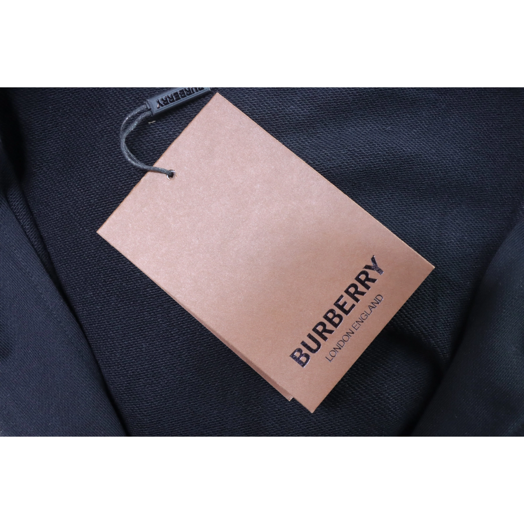 Burberry Zip-Up Hooded Jacket Side Check Print Panel Detai Black