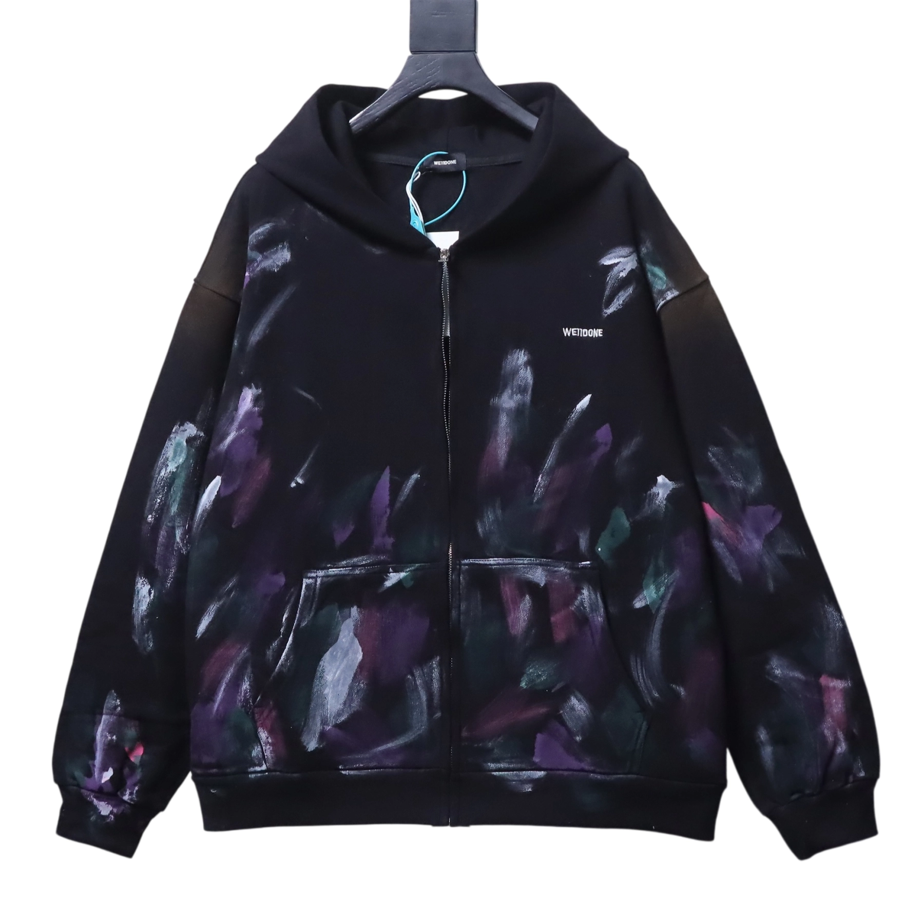 WE11DONE Graffiti-Print Zip-Up Hoodie