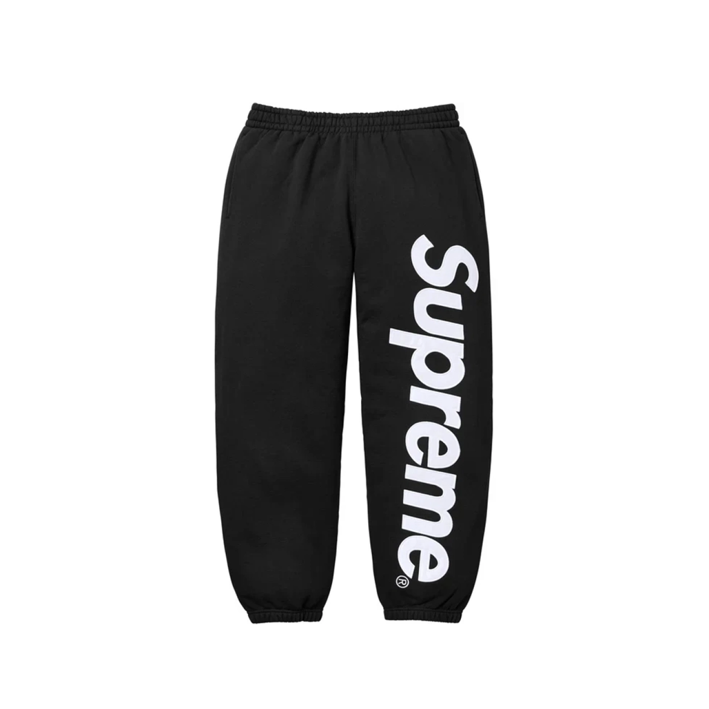 S Satin Applique Hooded Sweatshirt & Sweatpant Set Black