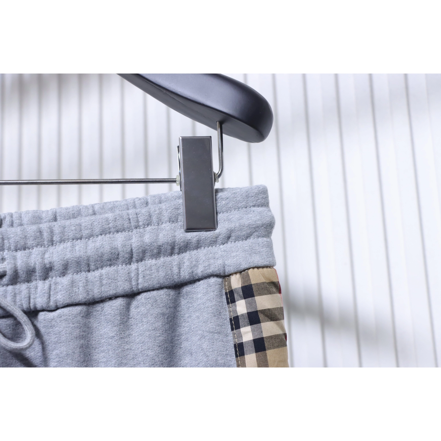Burberry Side-Lettering Check Trousers Grey
