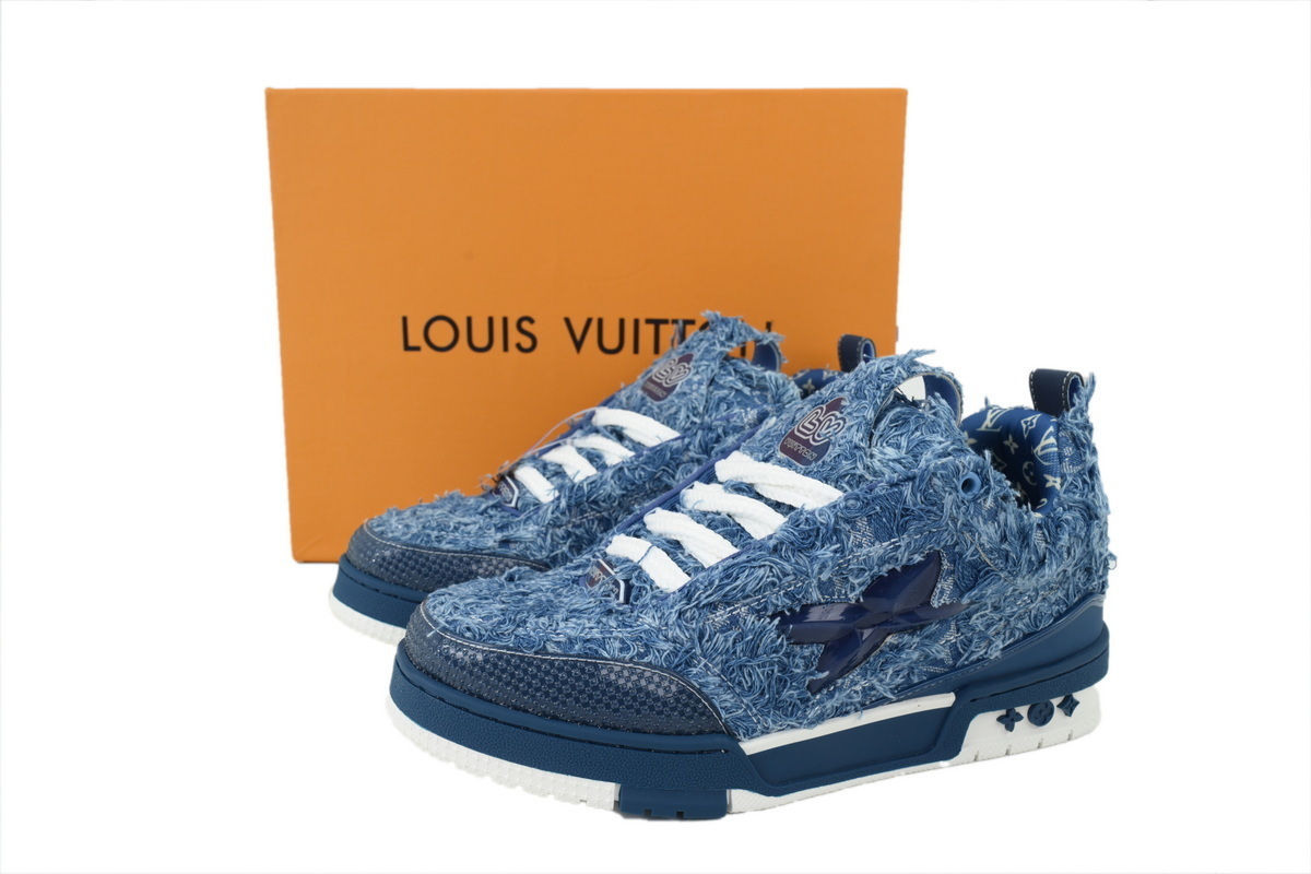Louis Vuitton LV Skate Sneaker Plum Blossom Diamond Blue