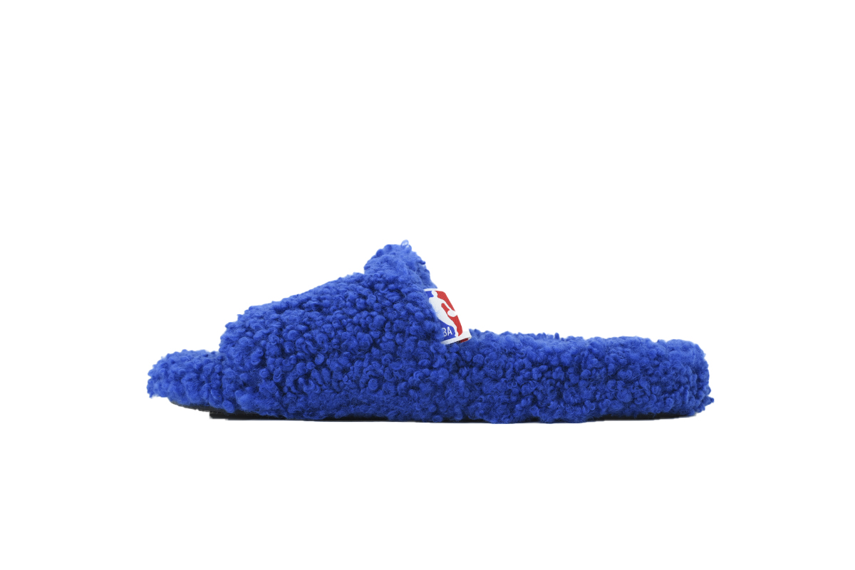 NBA x Balenciaga Furry Slides Blue