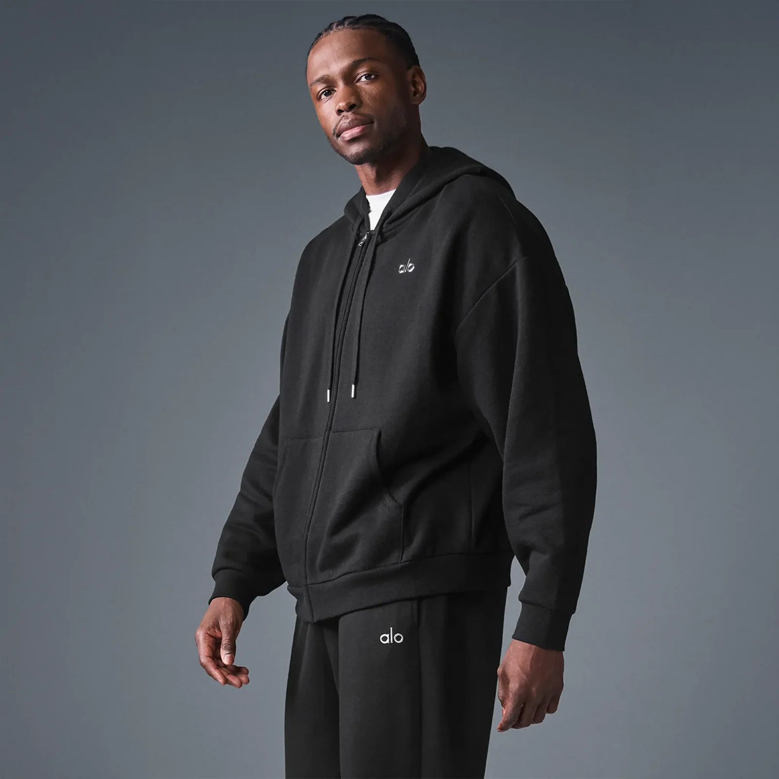 Alo Yoga Accolade Black Zip-Up Hoodie