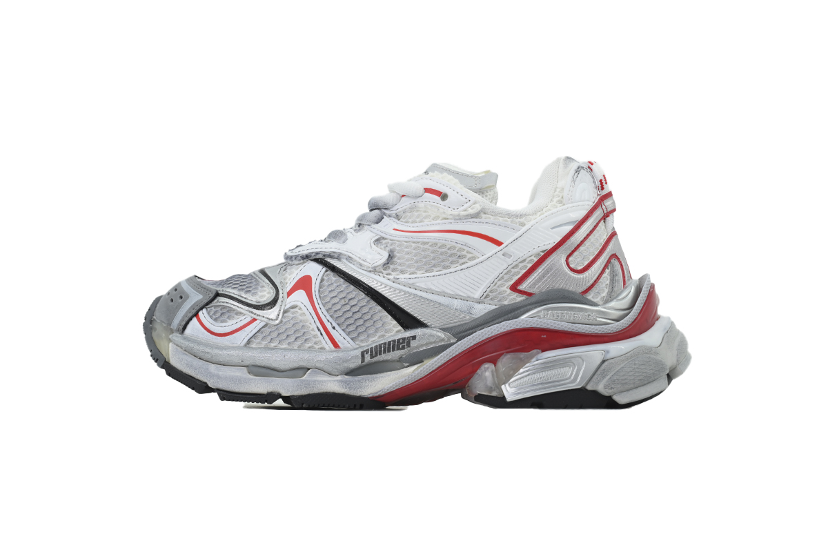 Balenciaga Wms Running Shoes White Grey Red 779064 W3RXP 9160