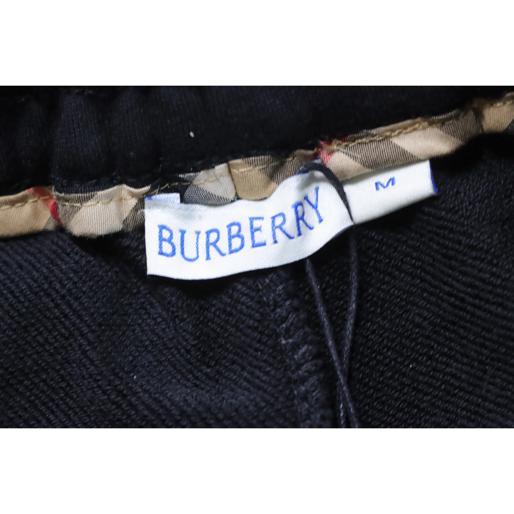 Burberry Side-Lettering Check Trousers Black