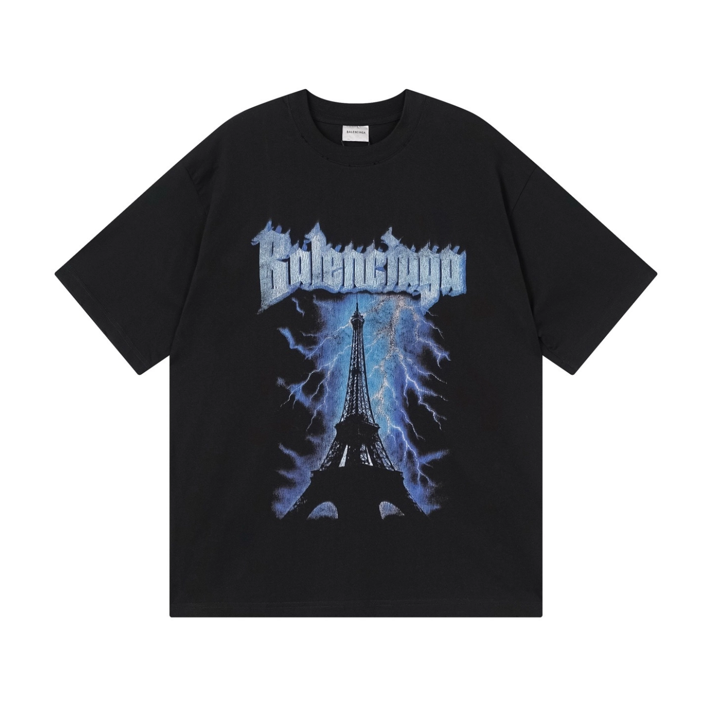 Balenciaga Paris Eiffel Tower Printed T-shirt Black