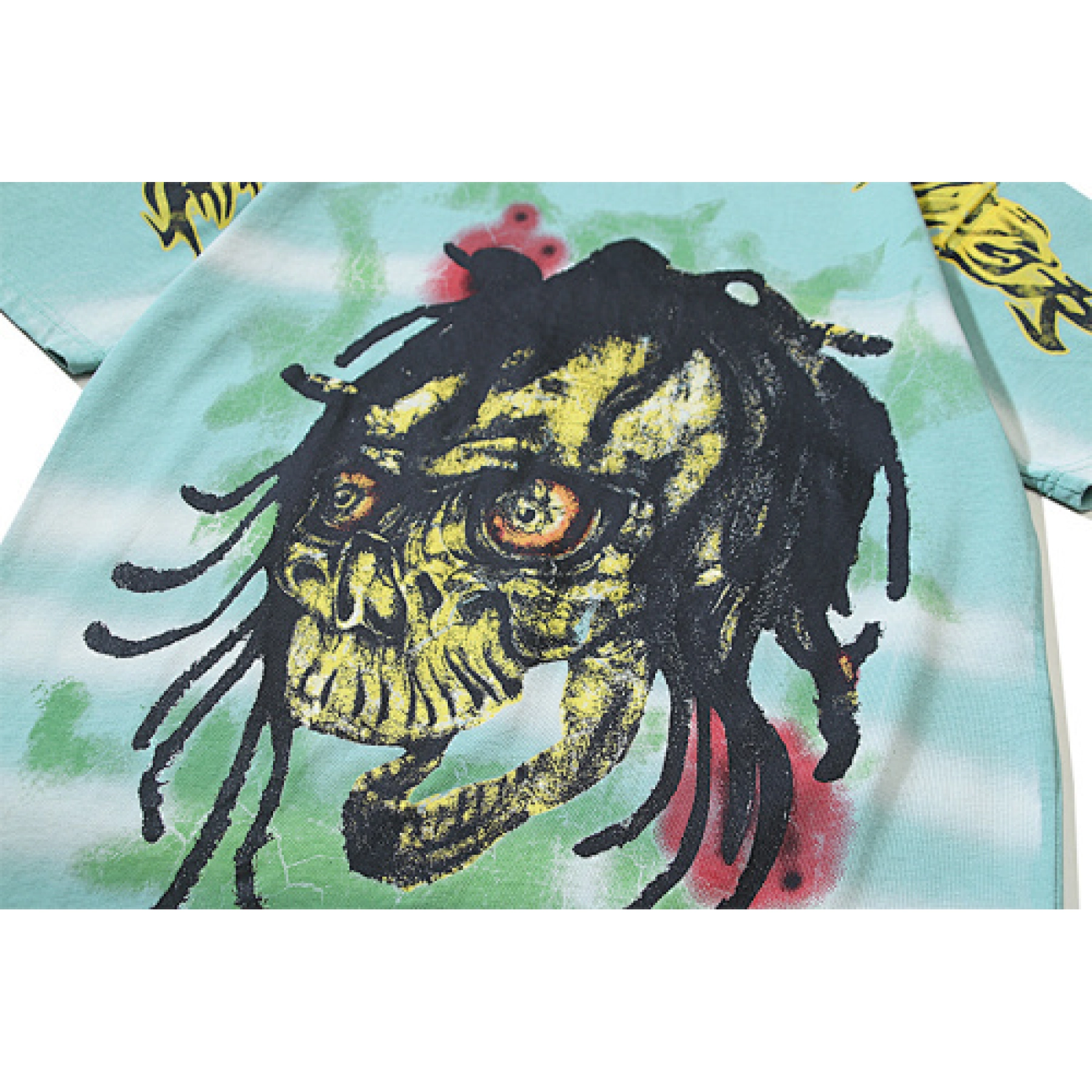 Hellstar Rasta Skull Tye-Dye T-Shirt Green