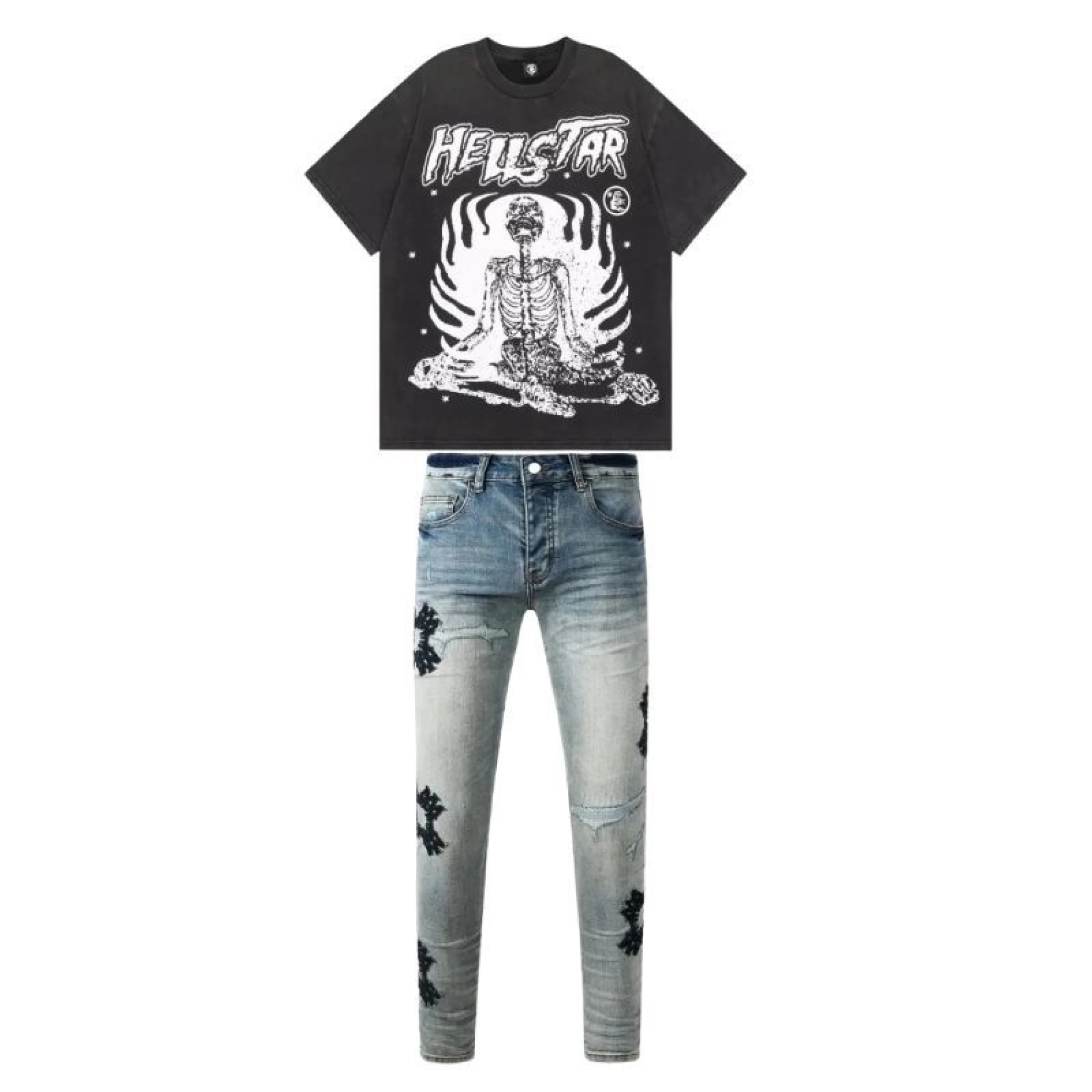 HellStar Inner Peace Tee+Amiri Jeans