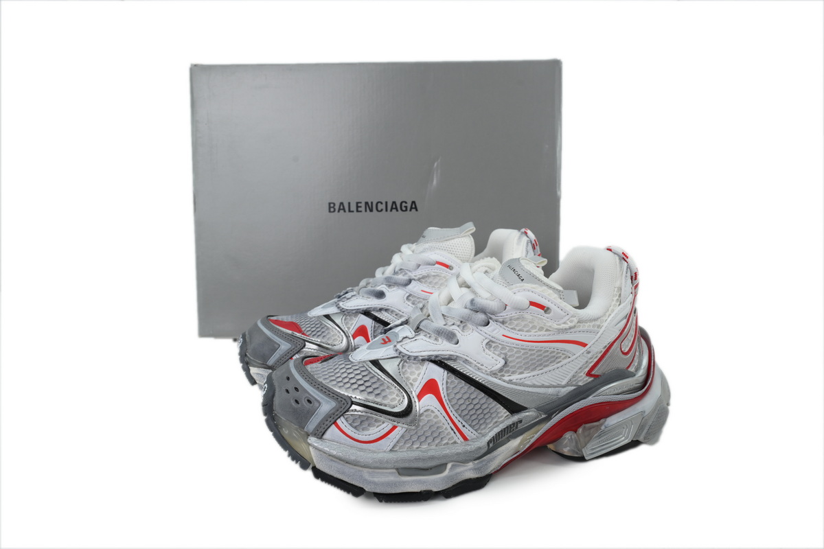 Balenciaga Wms Running Shoes White Grey Red 779064 W3RXP 9160