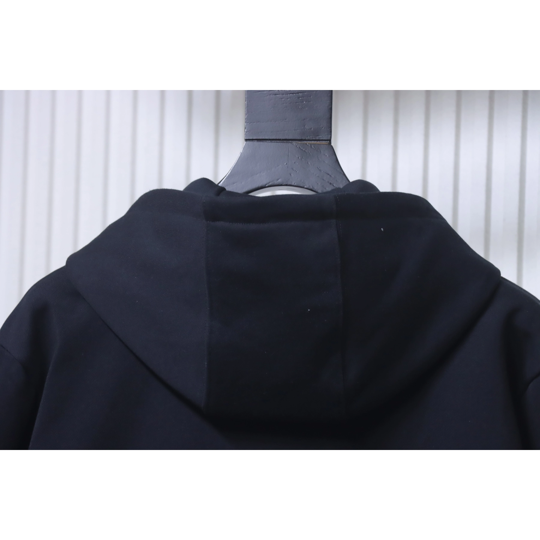 Burberry Zip-Up Hooded Jacket Side Check Print Panel Detai Black