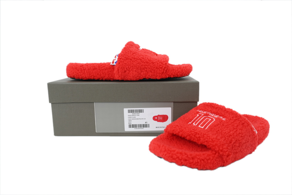 NBA x Balenciaga Furry Slides Red