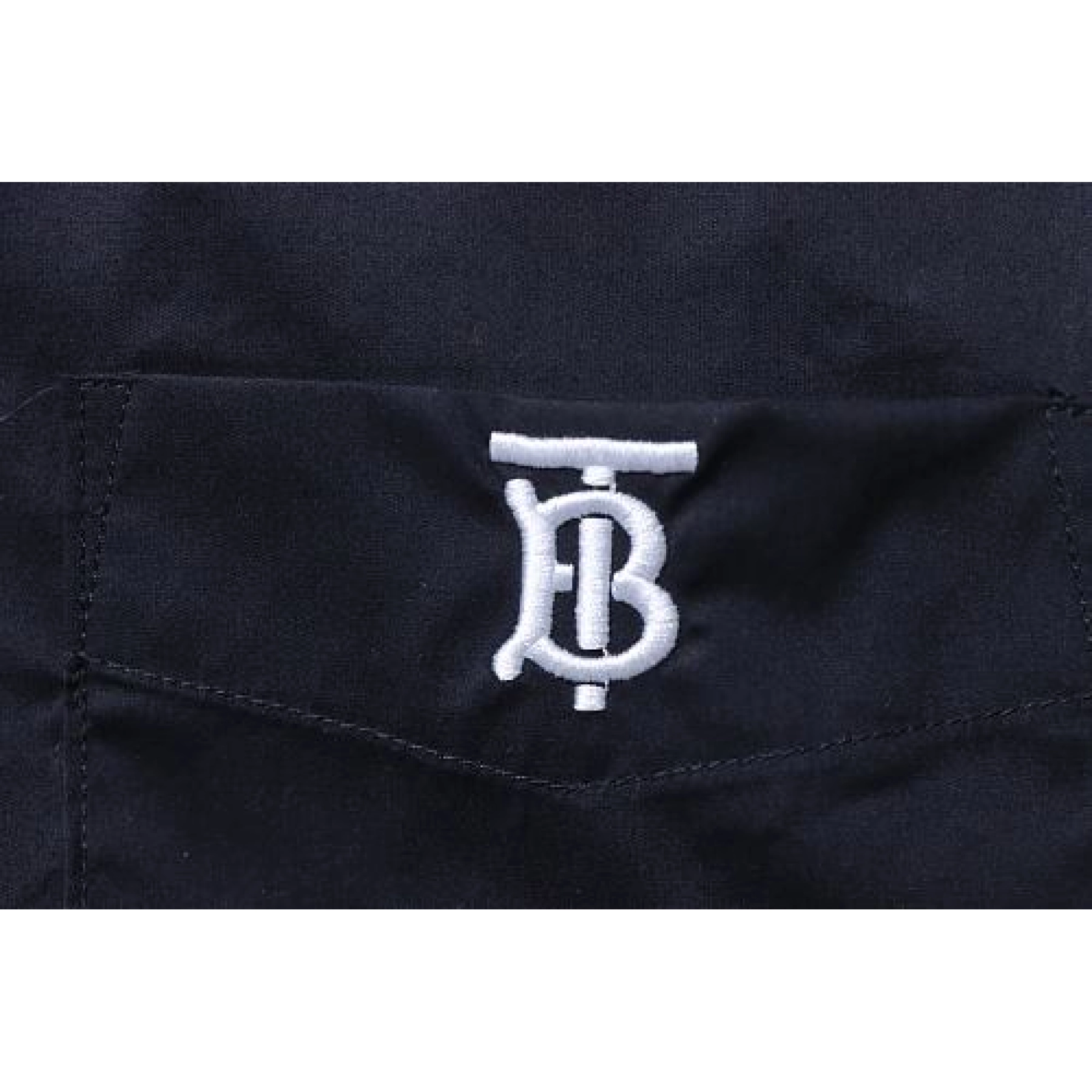 Burberry TB Logo Embroidered Cotton Shirt Black