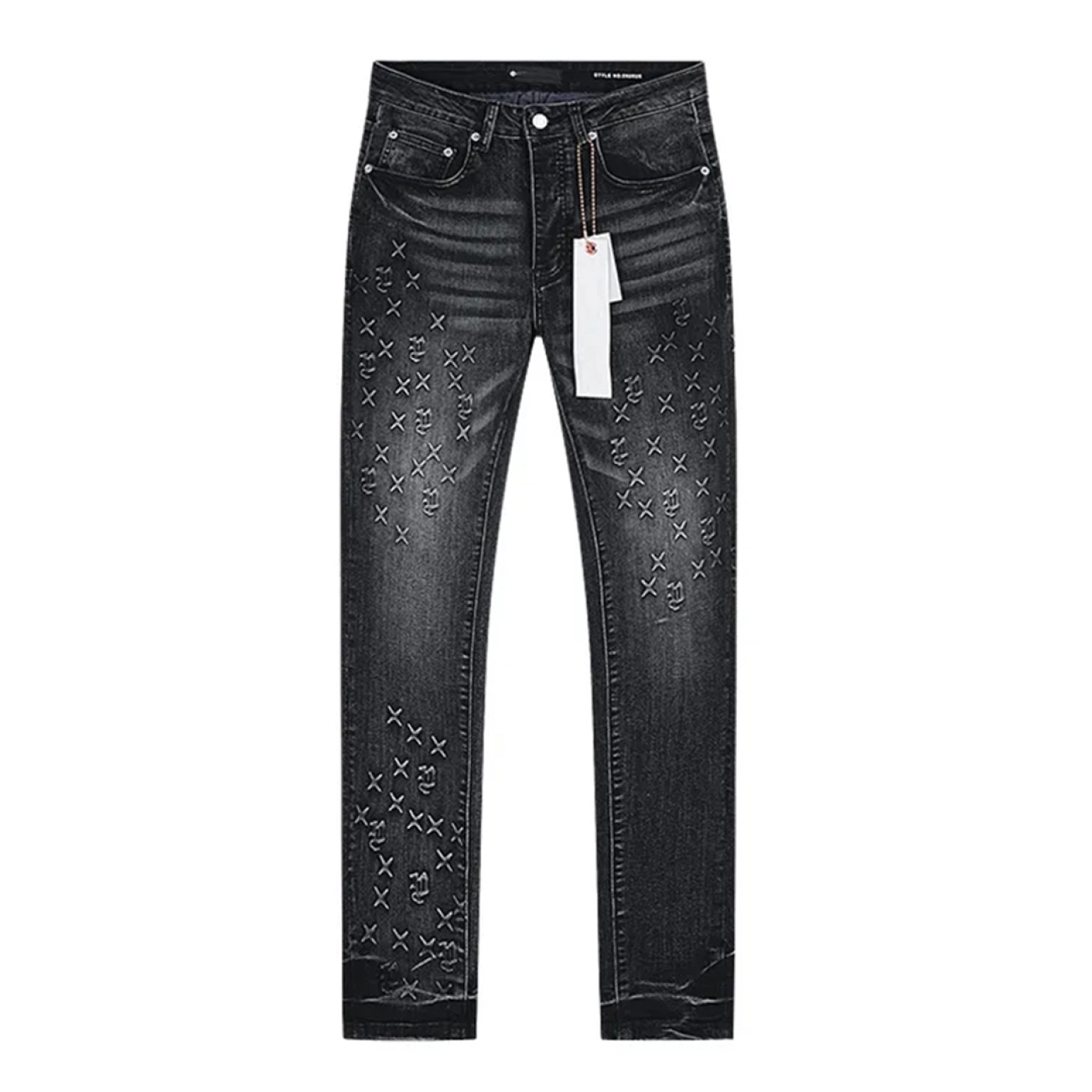 Purple Brand Jeans Cross-Embroidered Jeans