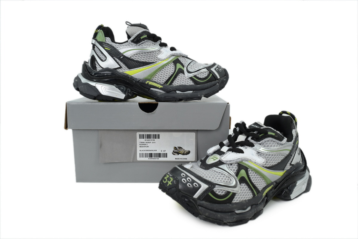 Balenciaga Wms Running Shoes Black Green 779064 W3RXP 2315