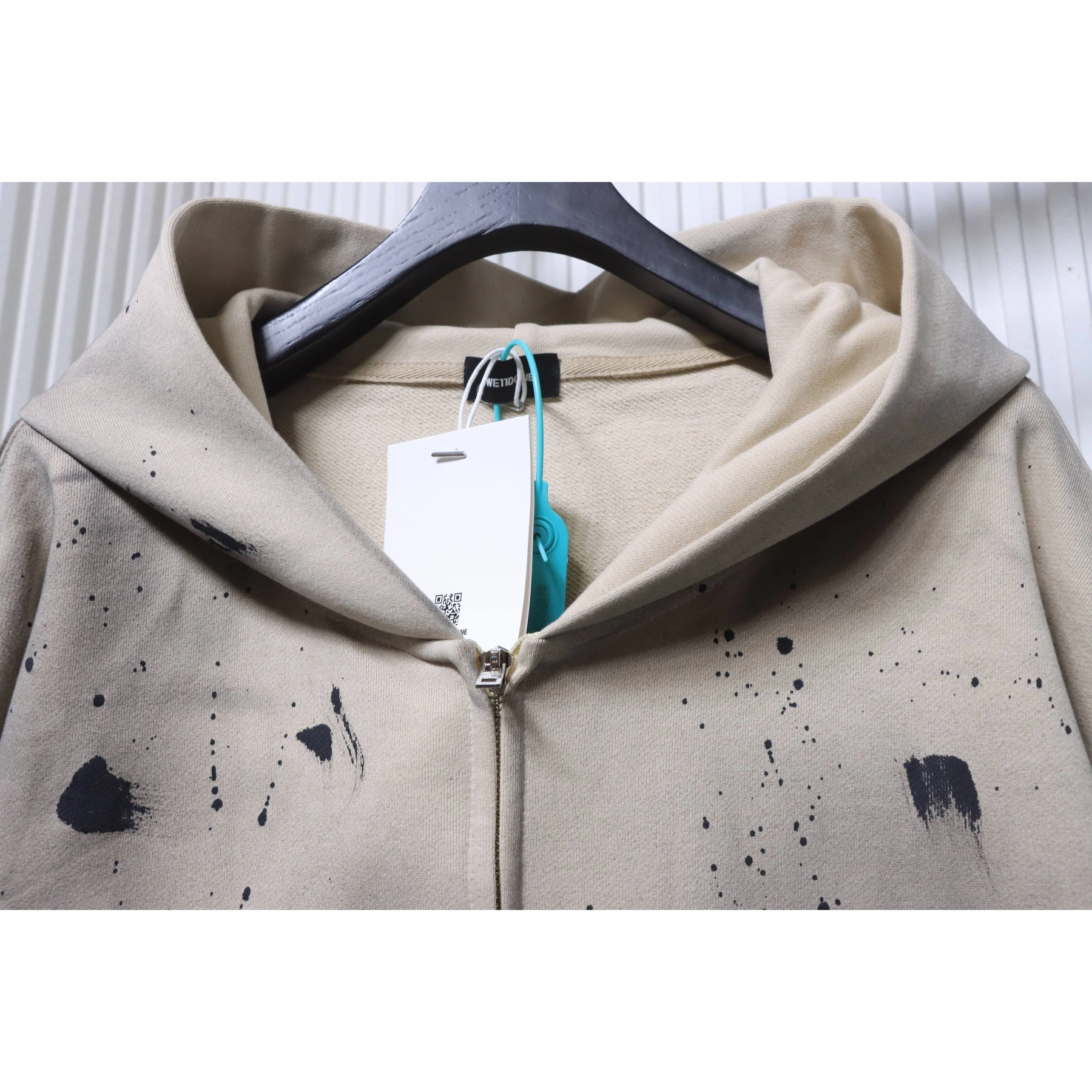 WE11DONE Irregular Graffiti Zip-Up Hoodie