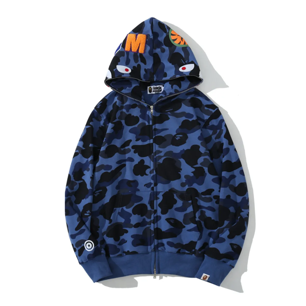 BAPE COLOR CAMO SHARK ZIP HOODIE NAVY
