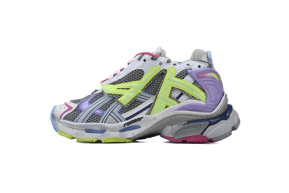 Balenciaga Runner White Yellow Purple 677403 W3RBB 9069