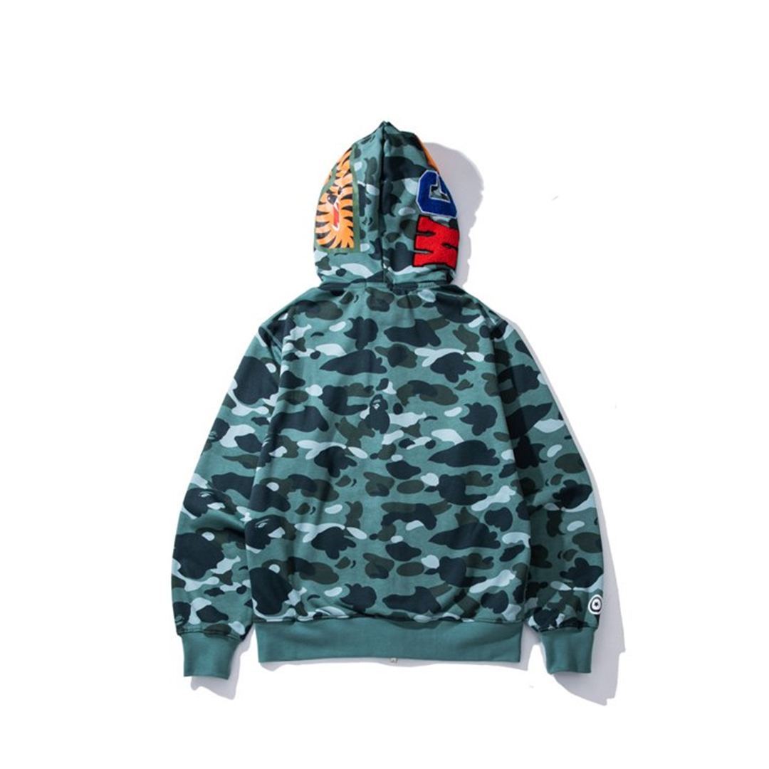 BAPE Double Hoody Shark Hoodie Laker Blue