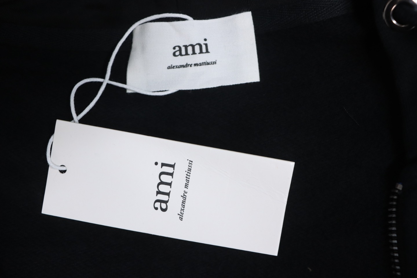 AMI Paris Ami de Coeur Cotton Zip Hoodie Black