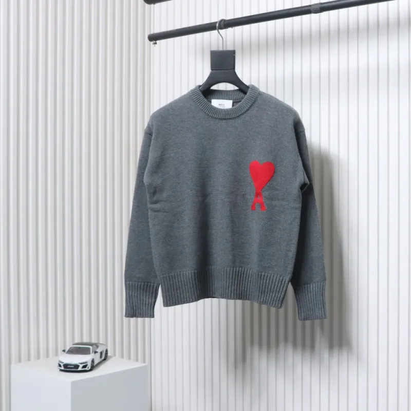 AMI Paris Ami de Coeur Sweater Grey