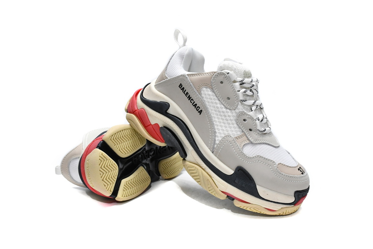 Balenciaga Triple S White Dark Grey Red 524037 W09E1 9000