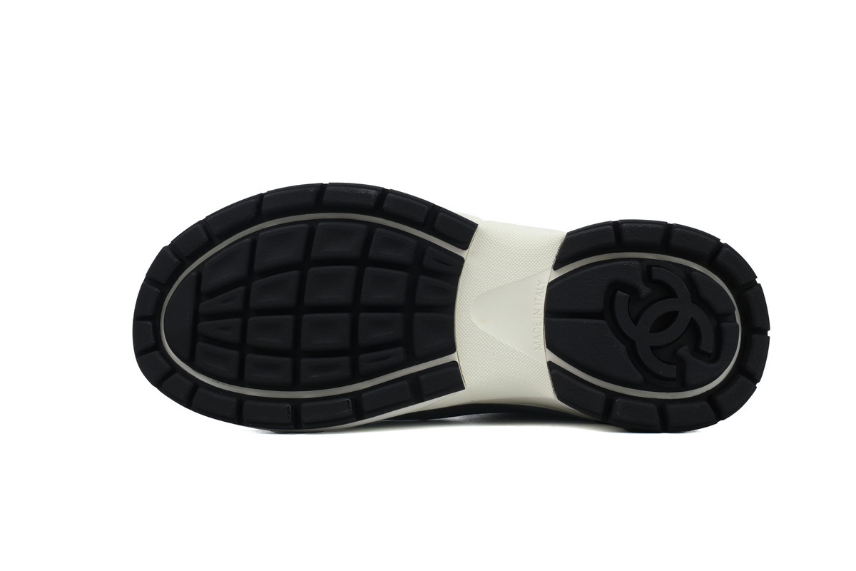 Chanel Fabric Laminated Low Top Sneakers Black