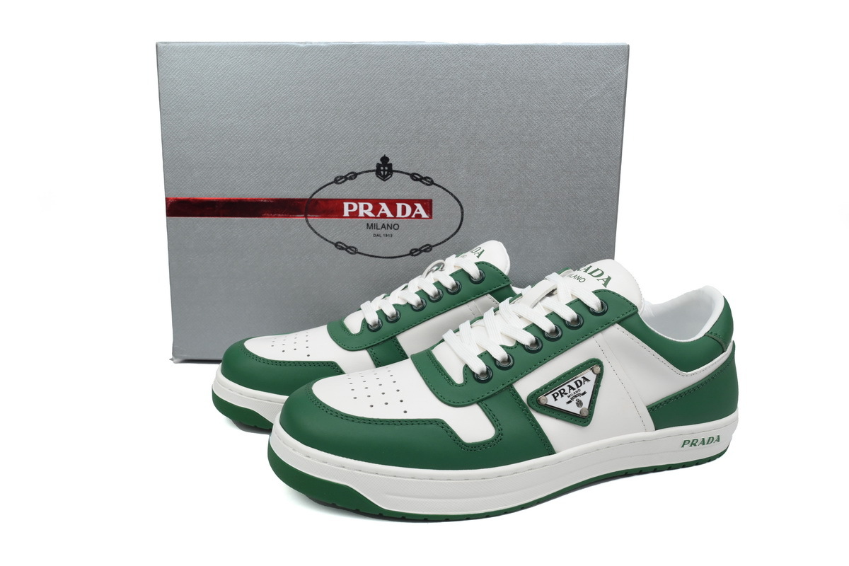Prada Downtown Low Sneakers White Green
