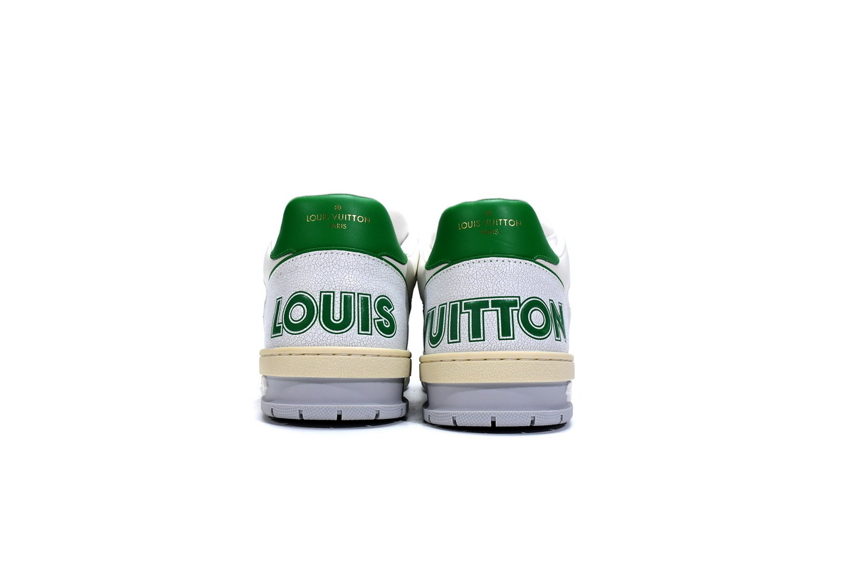 Louis Vuitton Trainer White Green 1A98UX