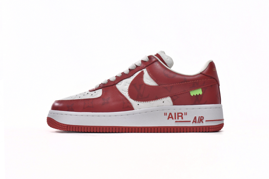 Louis Vuitton Nike Air Force 1 Low By Virgil Abloh White Red