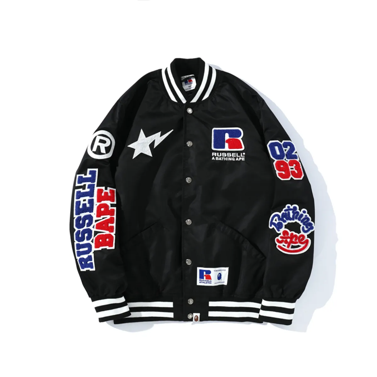 BAPE x Russell College Varsity Jacket Black