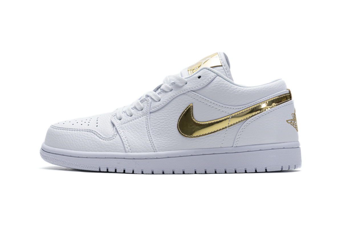Jordan 1 Low White Metallic Gold (Women's) CZ4776-100