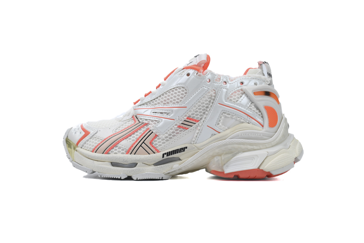 Balenciaga Runner Sneaker Eggshell Neon Orange 677403 W3RBM 2013