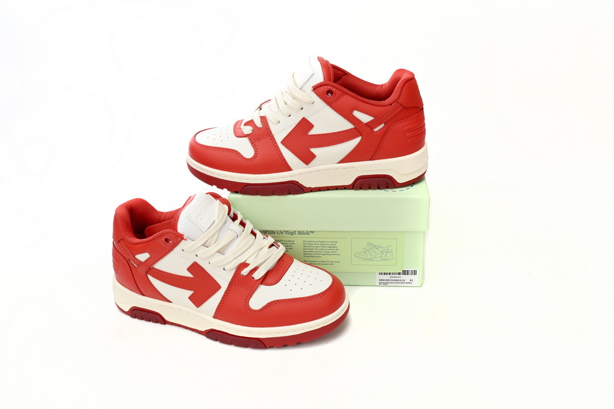 OFF-WHITE Out Of Office Red And White OMIA189F 22LE00 10128