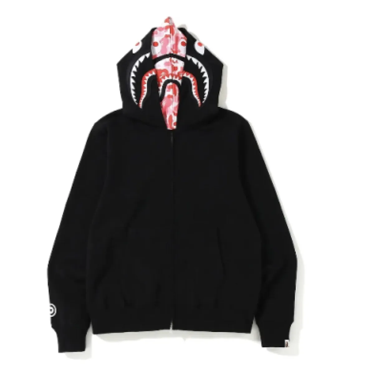 BAPE ABC Camo Shark Zip Hoodie Black Pink