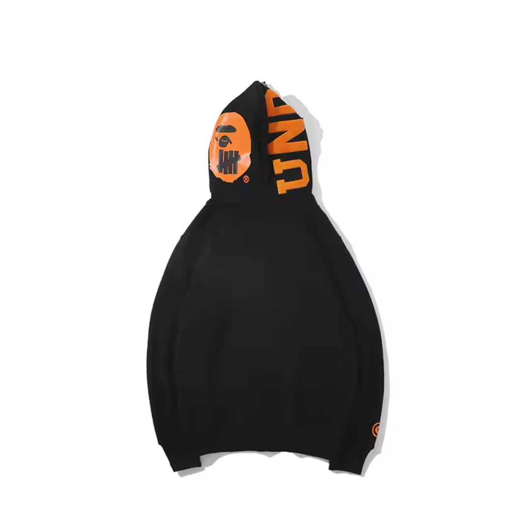 BAPE x Undefeated Double Shark Full Zip Hoodie Black