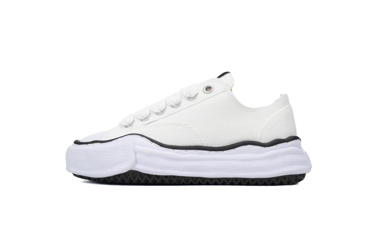 Maison MIHARA YASUHIRO "PETERSON" OG Sole Canvas Low-top Sneaker White Black Lines NO.723