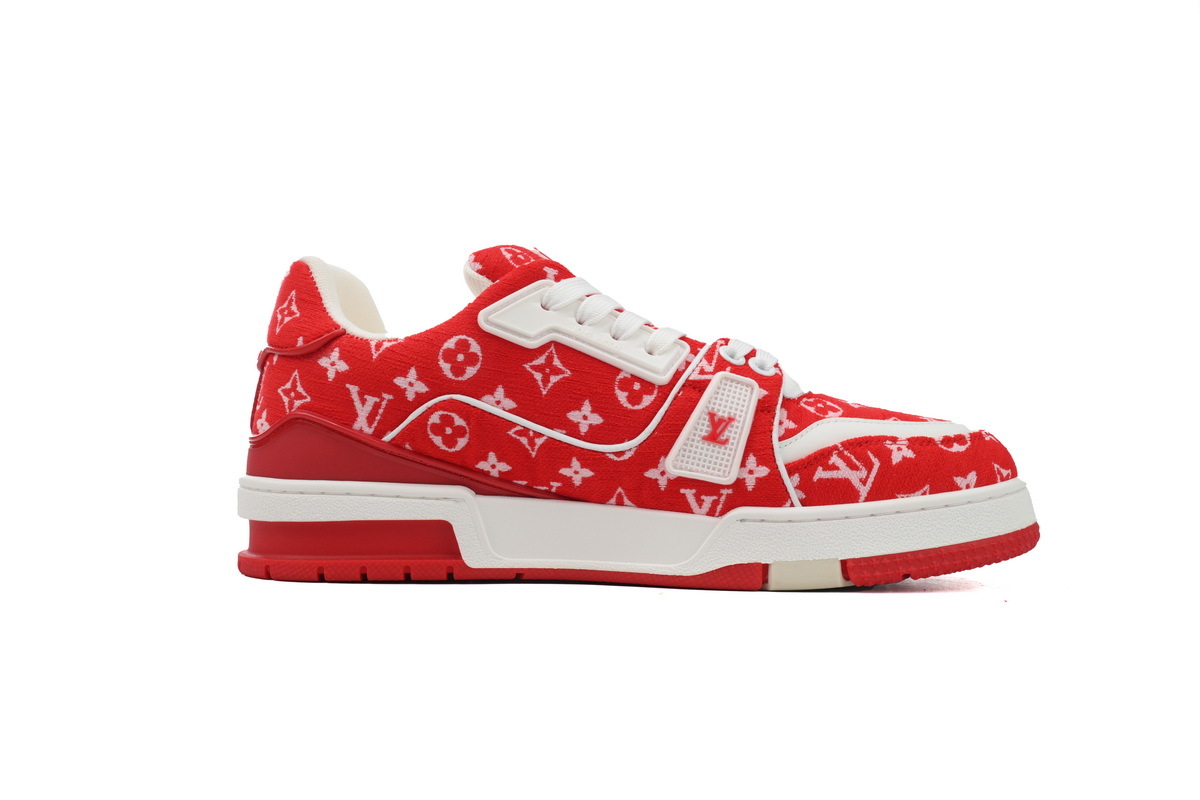 Louis Vuitton Trainer Red Monogram Textile