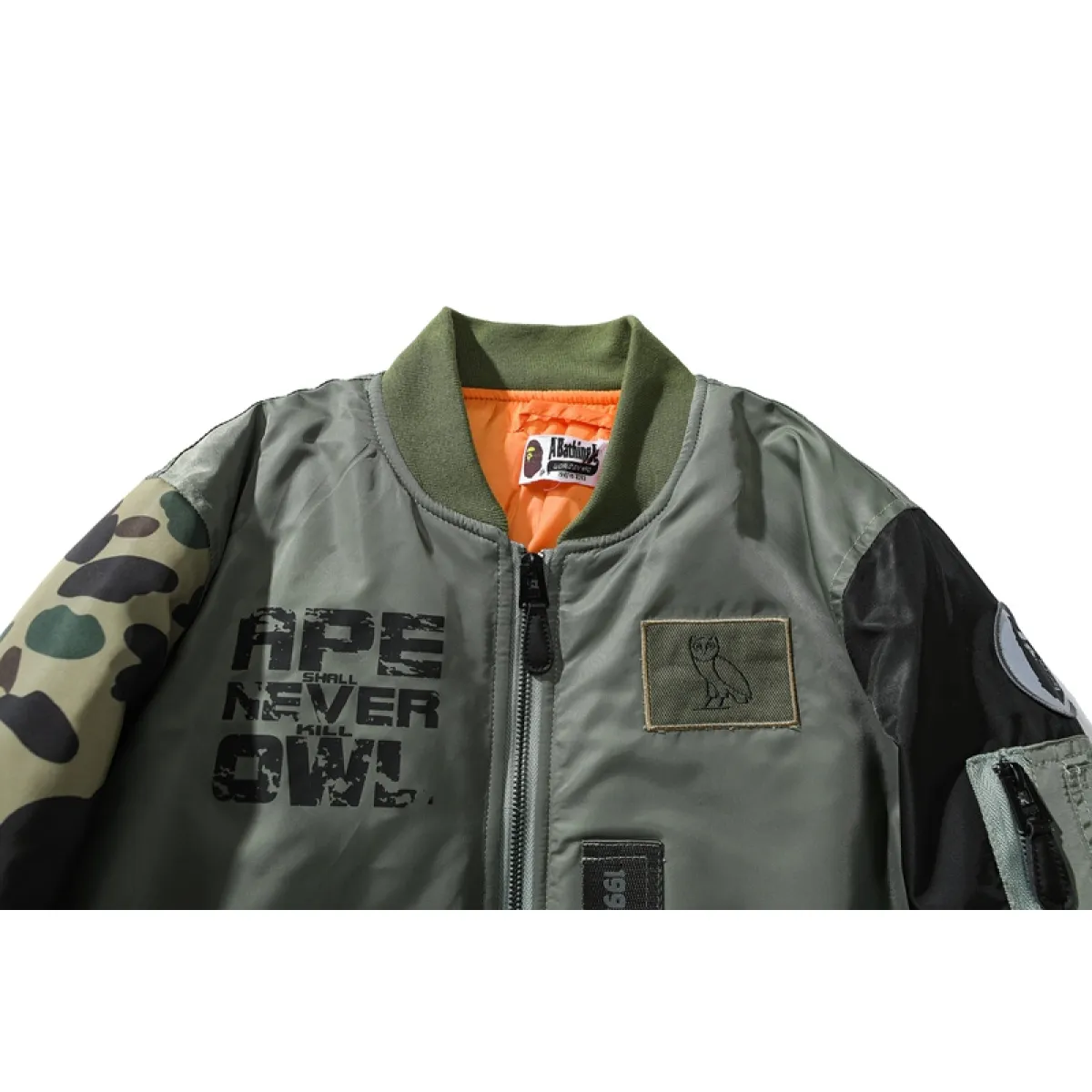 BAPE x OVO Loose Fit MA-1 Jacket Camo